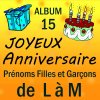 Joyeux Anniversaire - Album Prénoms garçons et filles de K à M , vol. 15