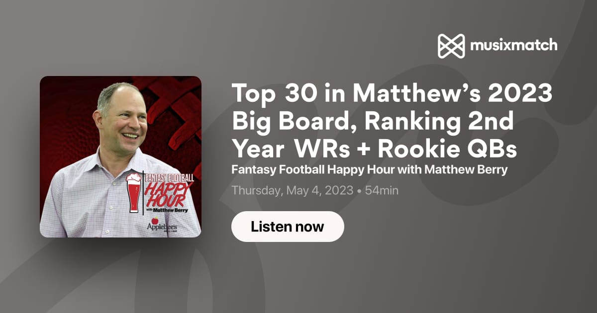 Rookie Big Board Fantasy Football Podcast