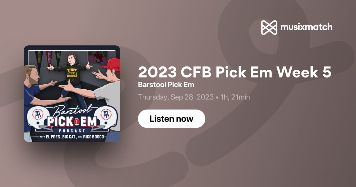 Barstool Pick Em Week 1 Cards