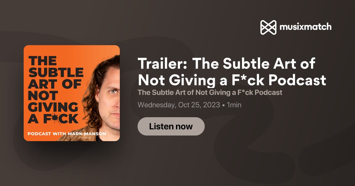 THE SUBTLE ART OF NOT GIVING A #@%! Trailer (2023)