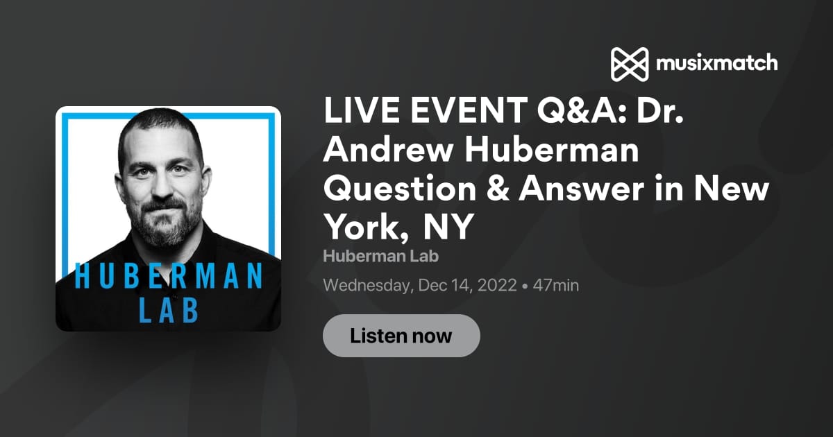 LIVE EVENT Q&A: Dr. Andrew Huberman Question & Answer in New York