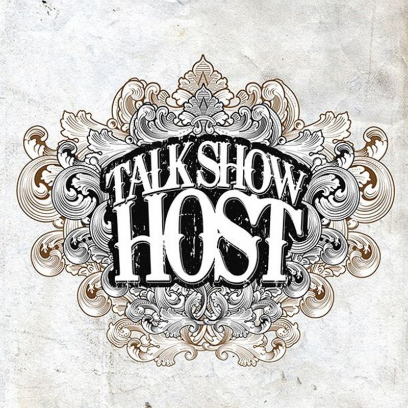 Text host. Talk show host album cover.