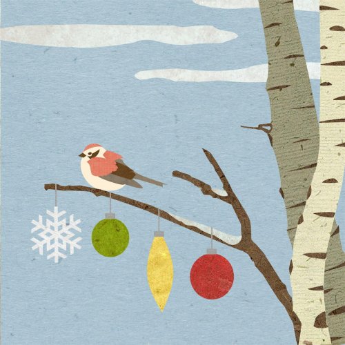 Sparrow in the Birch
