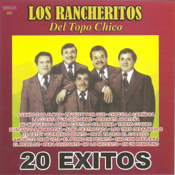 Letras Del Album 20 Exitos De Los Rancheritos Del Topo Chico Musixmatch El Catalogo De Letras Mas Grande Del Mundo Chiquilla bonita llegaste del cielo en nombre del amor, tu alegre sonrisa me ensea en la vida el camino mejor. musixmatch