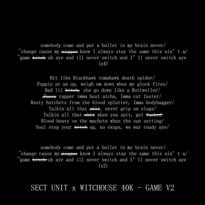 Sect Unit Feat Witchouse 40k Game V2 Feat Witchouse 40k Lyrics Musixmatch Sect Unit Feat Witchouse 40k Game V2 Feat Witchouse 40k Lyrics Musixmatch