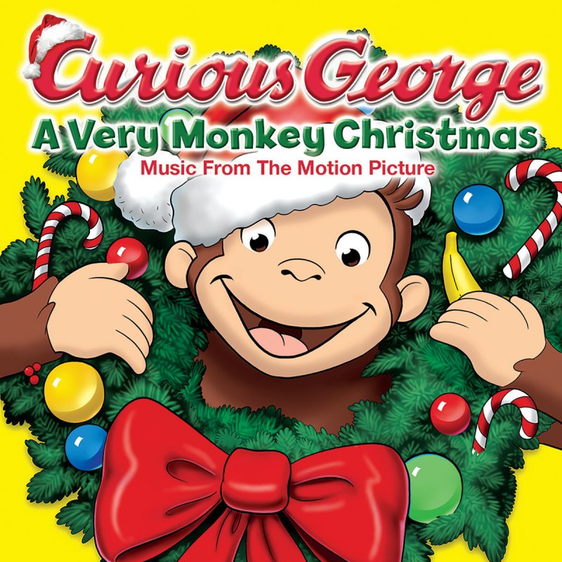 George holiday. Обезьянье Рождество. Счастливая обезьянка Рождество Гпути всю герлянду на время.